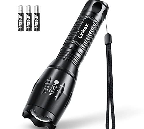 Linkax Linterna LED Alta Potencia Linternas Antorcha Linterna de Mano 800 LM Flashlight LED de 5 Modos para Ciclismo Camping Montañismo (1)