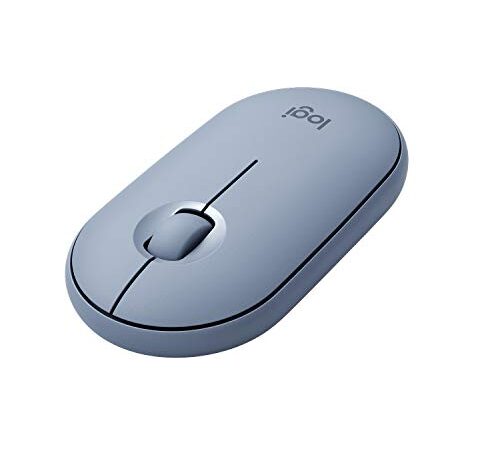 Logitech Pebble Ratón Inalámbrico, Bluetooth o 2,4 GHz con Receptor Unifying, Ratón con Clic Silencioso para Portátil/Notebook/PC/Mac/iPad OS/Chromebook - Azul