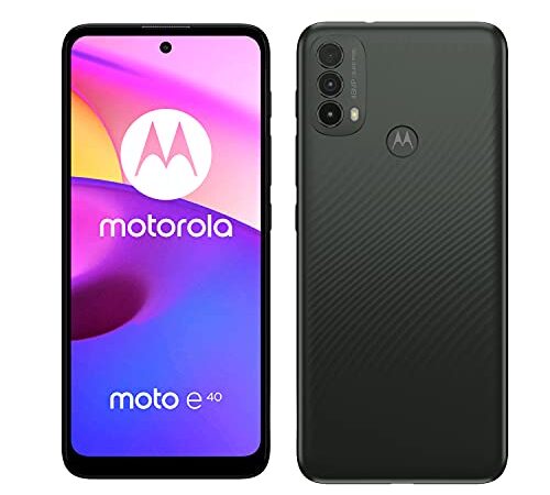 Motorola Moto e40 (Pantalla 6.5" MAX Vision HD+, cámara Triple 48MP, procesador Octa Core, batería 5000 mAH, Dual SIM, 4/64GB, Android 11), Gris [Versión ES/PT]