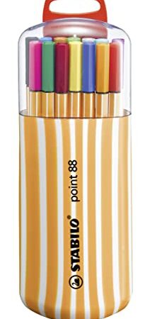 Rotulador punta fina STABILO point 88 - Estuche premium Zebrui con 20 colores