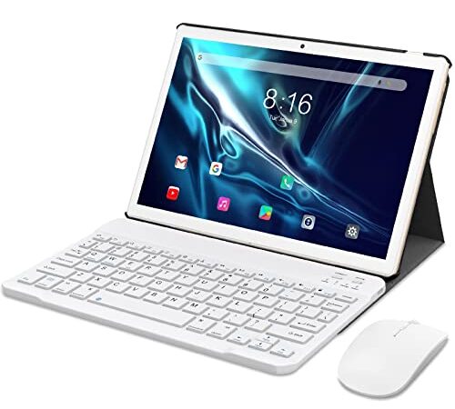 Tablet 10 Pulgadas YOTOPT Android 11 Tableta, 1.8Ghz, 64GB ROM, 2.4G WiFi, 5MP+8MP, 2.5D IPS, Bluetooth, GPS, Tipo-c, para Funda, Gold
