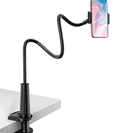 Tryone Soporte Movil Teléfono - Soporte Flexible con Brazo de Cuello de Cisne para Serie iPhone /Celulares Samsung/Huawei/Google Pixel y Más, 70 cm de Longitud en Total