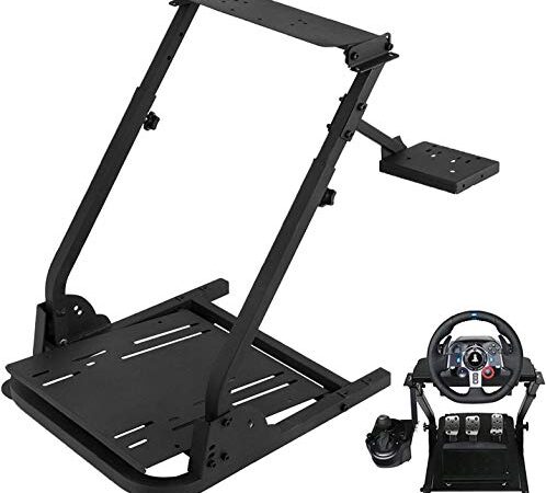 VEVOR Soporte para Volante, 57 x 49 x 56-78 cm Soporte del Volante de Carreras Universal para Pedales Fanatec, Simcube, Logitech G25, G27, G29, G920, Thrustmaster T300RS, TX F458, T500RS, T3PA-PRO