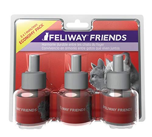FELIWAY Friends - Anticonflictos para Gatos - Peleas, Persecuciones, Bufidos, Bloqueos - Pack ahorro 3 recambios 48 ml