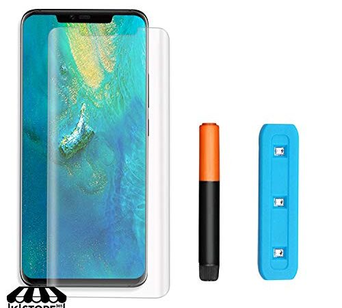 KSTORE365 Cristal Templado para Huawei Mate 20 Pro, Protector De Pantalla, Vidrio Templado, Kit UV, 3D Curvo para Huawei Mate 20 Pro