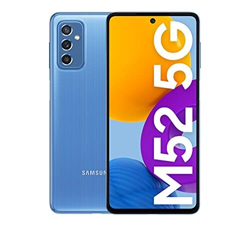 SAMSUNG Galaxy M52 5G - Teléfono móvil, Android, Smartphone, 128 GB, Azul, Versión ES