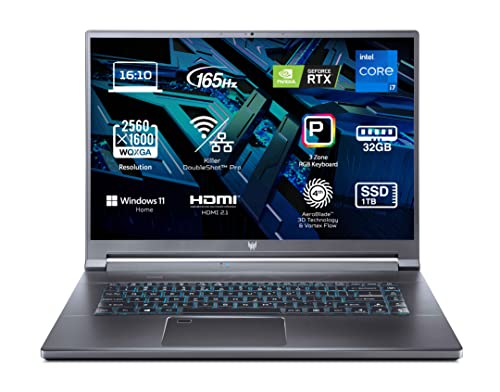Acer Predator Triton 500 SE PT516-51s Ordenador Portátil Gaming 16" IPS LED 165 Hz, Gaming Laptop (Intel Core i7-11800H, 32GB RAM, 1TB SSD, NVIDIA GeForce RTX 3070, Windows 11 Home) PC Portátil Negro