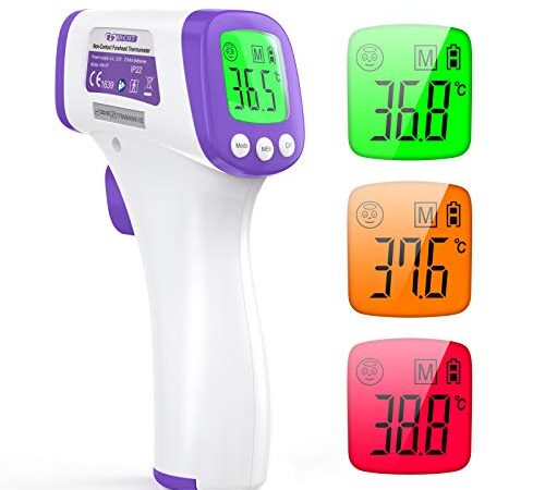 IDOIT termometro digital frente para bebé,termómetro digital infrarrojo sin contacto,termometro médico para adultos/niños de función de memoria y lecturas precisas y instantánea