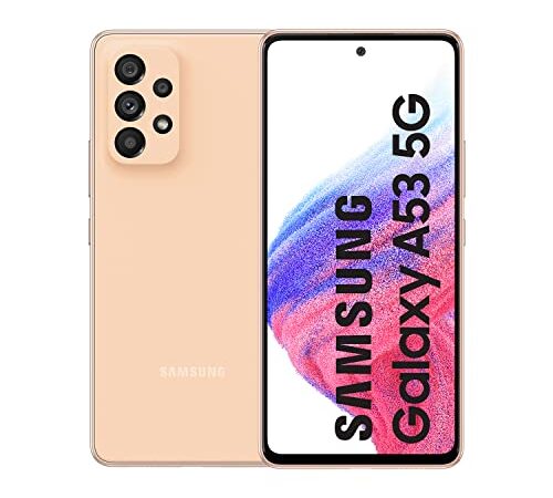 Samsung Galaxy A53 5G (128 GB) Naranja - Teléfono Móvil con Pantalla de 6,5'', Smartphone Android de 6 GB de RAM, Memoria Interna Ampliable, Batería de 5000 mAh y Carga Super Rápida (Versión ES)