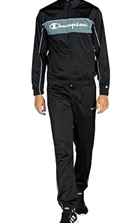 Champion Piping Block Tracksuit Chaqueta Deportiva, Negro, L para Hombre