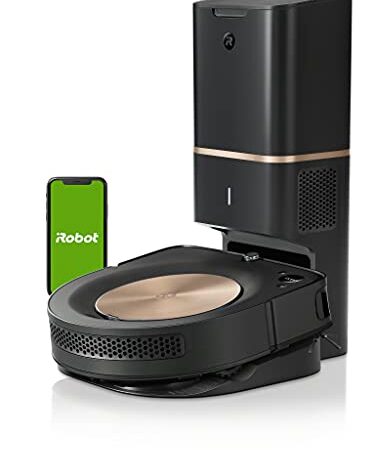 iRobot Robot Aspirador Roomba s9+ Conectado a WiFi con Vaciado automático - Tecnología PerfectEdge® con Cepillo para Esquinas y Dos cepillos de Goma Multisuperficie más Anchos - Aumento de Potencia