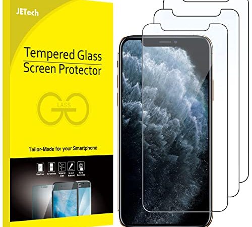 JETech Protector de Pantalla para iPhone 11 Pro, iPhone XS y iPhone X 5,8", Cristal Vidrio Templado, 3 Unidades