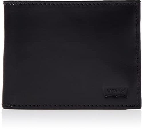 Levi's Casual Classics Hunte Coin Bifold – Batwing, Accesorio de Viaje – Cartera de Doble Pliegue para Hombre, Black Normal, UN