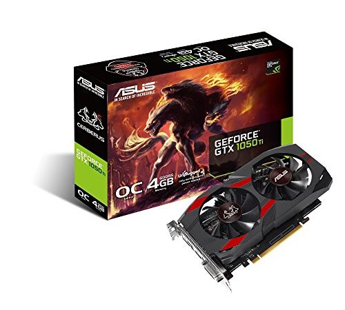 ASUS CERBERUS-GTX1050TI-O4G, Tarjeta Gráfica (GeForce GTX 1050 Ti, 4GB, GDDR5, 128 bit, 7680 x 4320 Pixeles, PCI Express 3.0, 1480 MHz), GeForce 9800 GTX+, 1480 MHz