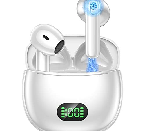 Eisreho Auriculares Bluetooth Inalámbrico, Auriculares Bluetooth 5.3 con 4 HD Micro HiFi Estéreo 30H Deportivos In Ear Auriculares, Cascos Inalambricos para Android iOS Xiaomi Gaming Control Tactil
