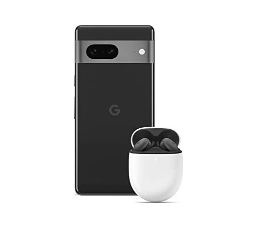 Google Pixel 7: Smartphone 5G Android liberado con Objetivo Gran Angular y batería de 24 Horas de duración, de Color obsidiana + Buds A-Series, Carbón - Auriculares de Audio con Bluetooth