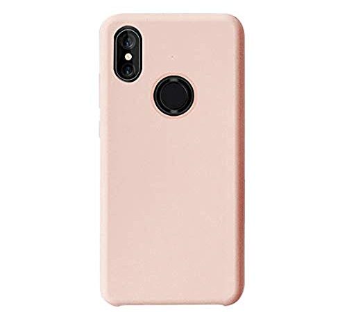 Compatible/Reemplazo para Funda Xiaomi Mi A2/Xiaomi Mi 6X Ultra Suave Líquido de Silicona Gel Carcasa Slim con Forro de Gamuza de Microfibra Cojín Cover Bumper Protección Case (Rosa)