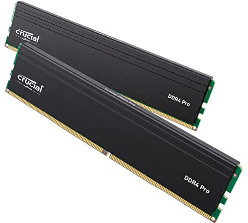 Crucial Pro RAM 32GB (2x16GB) DDR4 3200MT/s (o 3000MT/s o 2666MT/s) Kit de Memoria de Escritorio CP2K16G4DFRA32A