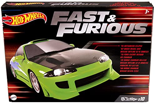 Hot Wheels Fast & Furious Pack 10 coches de juguete de la película, +3 años (Mattel HNT21)