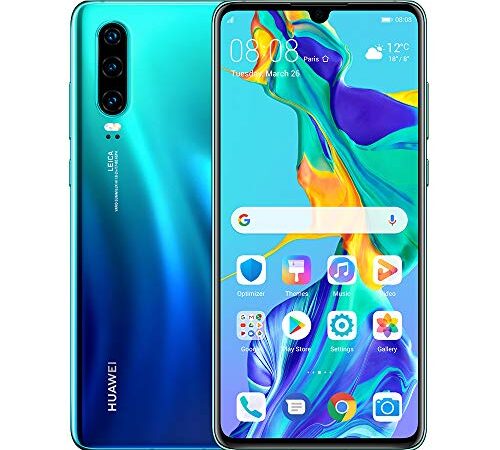 HUAWEI P30 Ele-L29 Duos 128GB GSM Smartphone, 6.1" Display, HiSilicon Kirin 980 2.6/1.92/1.8GHz Octa-Core, 6GB RAM, 40MP cámara trasera y 32MP frontal, Android 9.0 (Pie), desbloqueado, Aurora