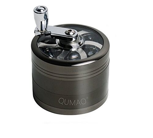 QUMAO Grinder Metálico Molinillo Manual para Hierbas Especias y Tabaco, de 4 Piezas