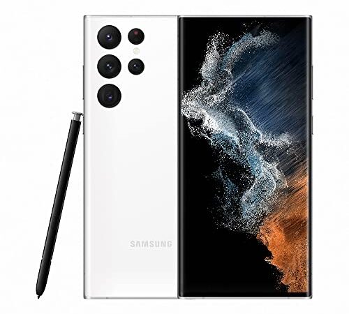 SAMSUNG Galaxy S22 Ultra 5G Teléfono Móvil 128GB SIM Libre Android Smartphone Fantasma Blanco
