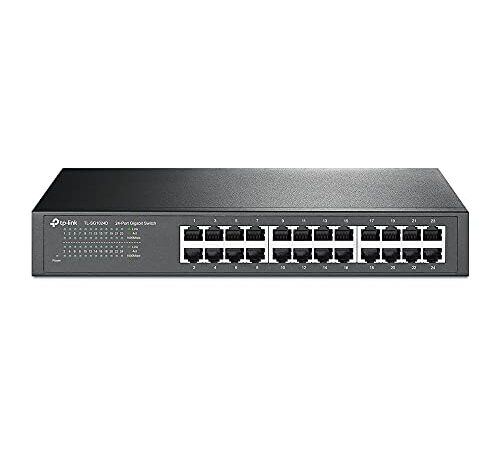 TP-Link 24-Port Gigabit Ethernet Switch, Rack-Mount/Desktop, Steel Case(TL-SG1024D)