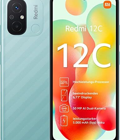 Xiaomi Redmi 12C- Smartphone 4GB RAM 128GB ROM LCD Pantalla 6,71'' Cámara Profesional 50MP 5000mAh Verde [Versión Global]