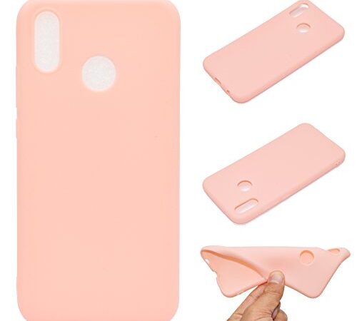 xingting EU Compatible con Funda Huawei P20 Lite Silicona Líquida Ultrafina Flexible TPU arcasa en Silicona Cubierta Anti-Scratch Anti-Shock Antideslizante Caso Cáscara-Rosa Claro