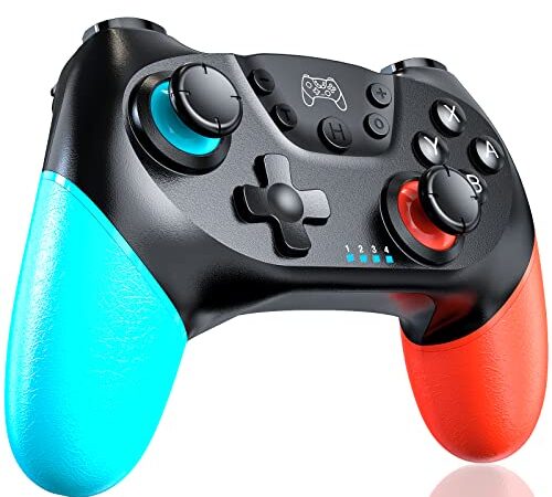 Zexrow Mando para N-Switch, Mando Pro Controller Mando pc Inalambrico con Función Gyro Axis/Dual Shock y Turbo Compatible con N-Switch